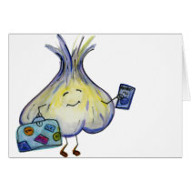 Worldly Garlic, blank greeting card cards