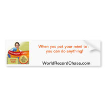 WorldRecordChase.com products Bumper Sticker