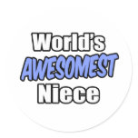 World's Awesomest Niece Round Stickers
