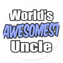 World's Awesomest Uncle Round Stickers
