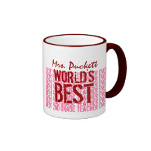 World's Best 2nd Grade Teacher Custom Name G101 Coffee Mugs