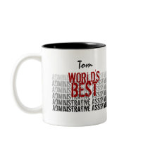 World's Best Administrative Assistant Red Black Coffee Mug