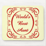 World's Best Aunt - Swirly Border Tees and GIfts Mouse Pad