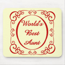 World's Best Aunt - Swirly Border Tees and GIfts mousepads