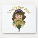 World's Best Aunt Yellow Flowers Mousepad