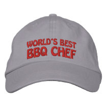 Worlds Best BBQ Chef Embroidered Baseball Caps
