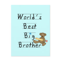 World's Best Big Brother Tshirts and Gifts Postcards