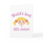 Worlds best big sister - blond hair cards