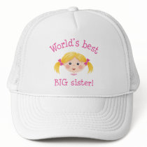 Worlds best big sister - blond hair mesh hat