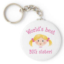 Worlds best big sister - blond hair key chains