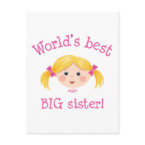 Worlds best big sister - blond hair postcard