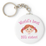 Worlds best big sister - red haired girl keychains