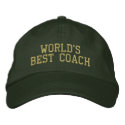 World's Best Coach embroidered hats by EmbroideredGifts4You World's Best Coach embroidered hats