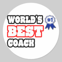 World's Best Coach Round Sticker