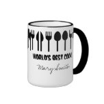 World's Best Cook Custom Name Black Coffee Mugs