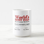 World's Best Dad Certificate Mugs