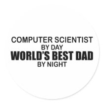 World's Best Dad - Computer Scientist Round Stickers