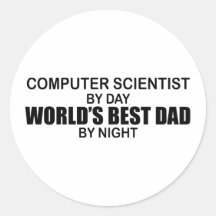 World's Best Dad - Computer Scientist Round Stickers