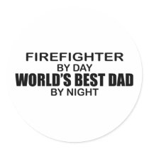World's Best Dad - Firefighter Stickers