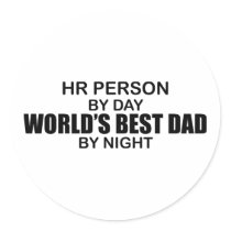 World's Best Dad - HR Person Round Sticker