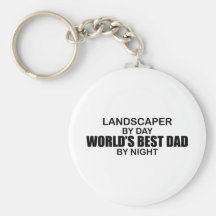 World's Best Dad - Landscaper Key Chain