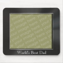 World's Best Dad Metal Look Photo Frame Mousepad