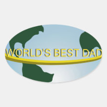 "World's Best Dad" Oval Stickers