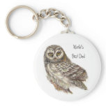 World's Best Dad, Owl, Bird Key Chain