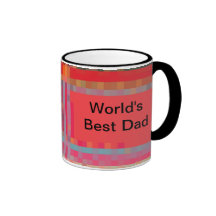 World's Best Dad, Pixel Plaid Coffee Mug