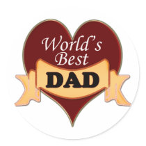 World's Best Dad Round Stickers