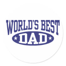 World's Best Dad Round Stickers