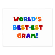World's Best-est Gram Bright Colors Gifts Post Card