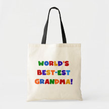 World's Best-est Grandma Bright T-shirts and Gifts Tote Bags