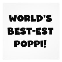 World's Best-est Poppi Black Text Gifts Personalized Announcements