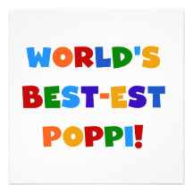 World's Best-est Poppi Bright Colors Gifts Custom Invitation