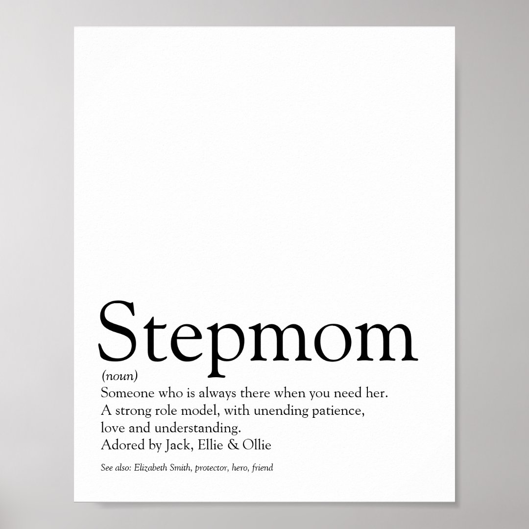 World S Best Ever Stepmom Stepmother Definition Poster Zazzle