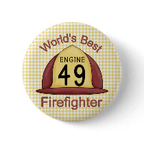 Worlds Best Firefighter Hat buttons by naturetees Worlds Best Firefighter Hat buttons
