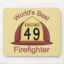 Worlds Best Firefighter Hat mousepads by naturetees Worlds Best Firefighter Hat mousepads