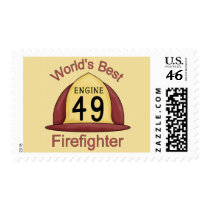 Worlds Best Firefighter Hat postage