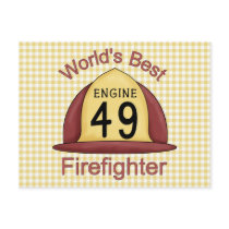 Worlds Best Firefighter Hat postcards by naturetees Worlds Best Firefighter Hat postcards