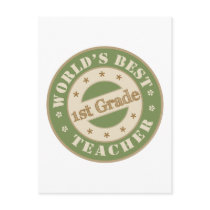 Worlds Best First Grade Teacher postcards by TeeShirtsTShirts Worlds Best First Grade Teacher postcards