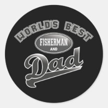 World's Best Fisherman & Dad Sticker