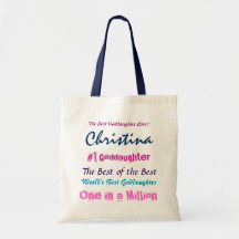 World's Best Goddaughter Blue Pink Purple Bag