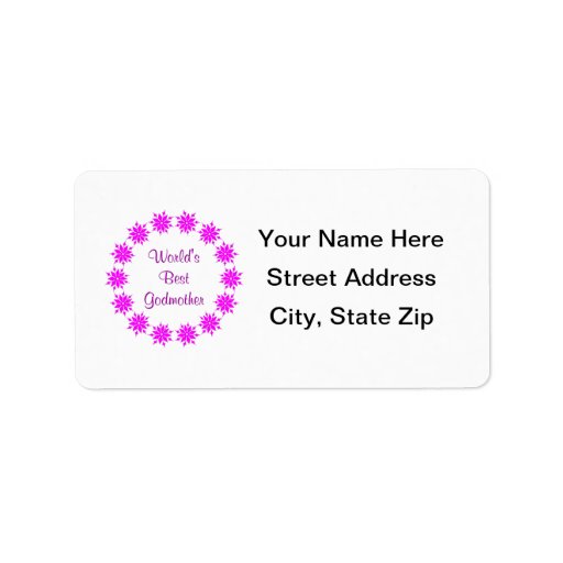 World's Best Godmother (pink) Custom Address Label