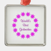 World's Best Godmother (pink) Ornament