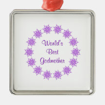 World's Best Godmother (purple) Ornaments
