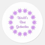 World's Best Godmother (purple) Round Sticker