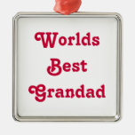 Worlds Best Grandad Medal hanging ornament