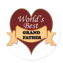 World's Best Grandfather Round Stickers