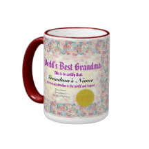 World's Best Grandma Award Certificate Mug